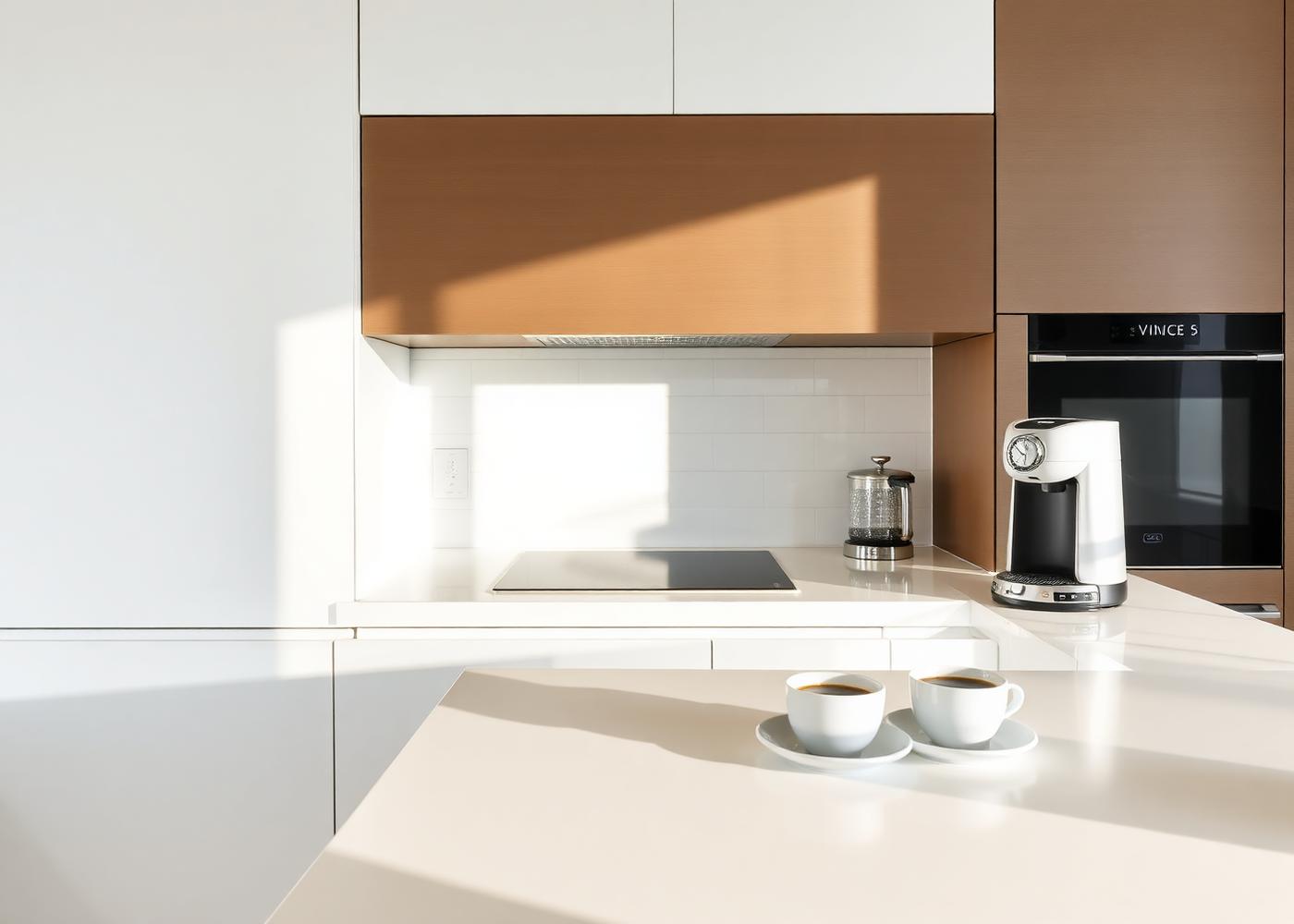 Cucina ordinata con standard da 5 stelle in affitto breve